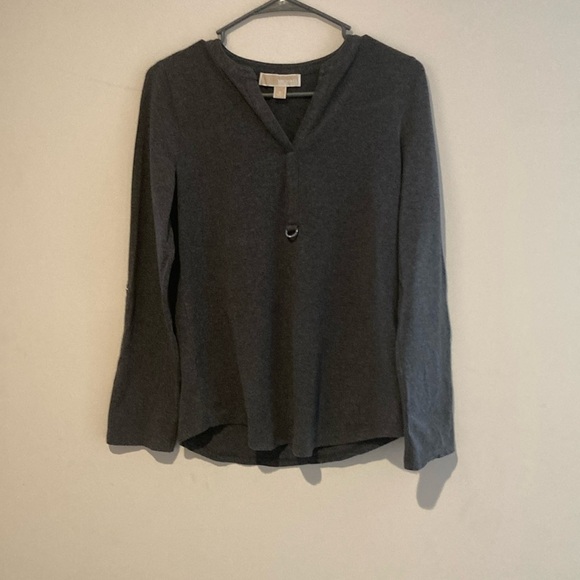 Michael Kors women’s small top long sleeved snap button sleeve gray - Picture 1 of 9